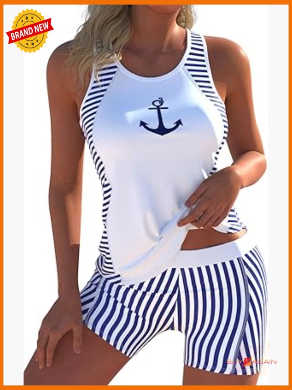 Tankini Set with Boyshorts, High Stretch, Cut Out Back, Sporty Swimwear